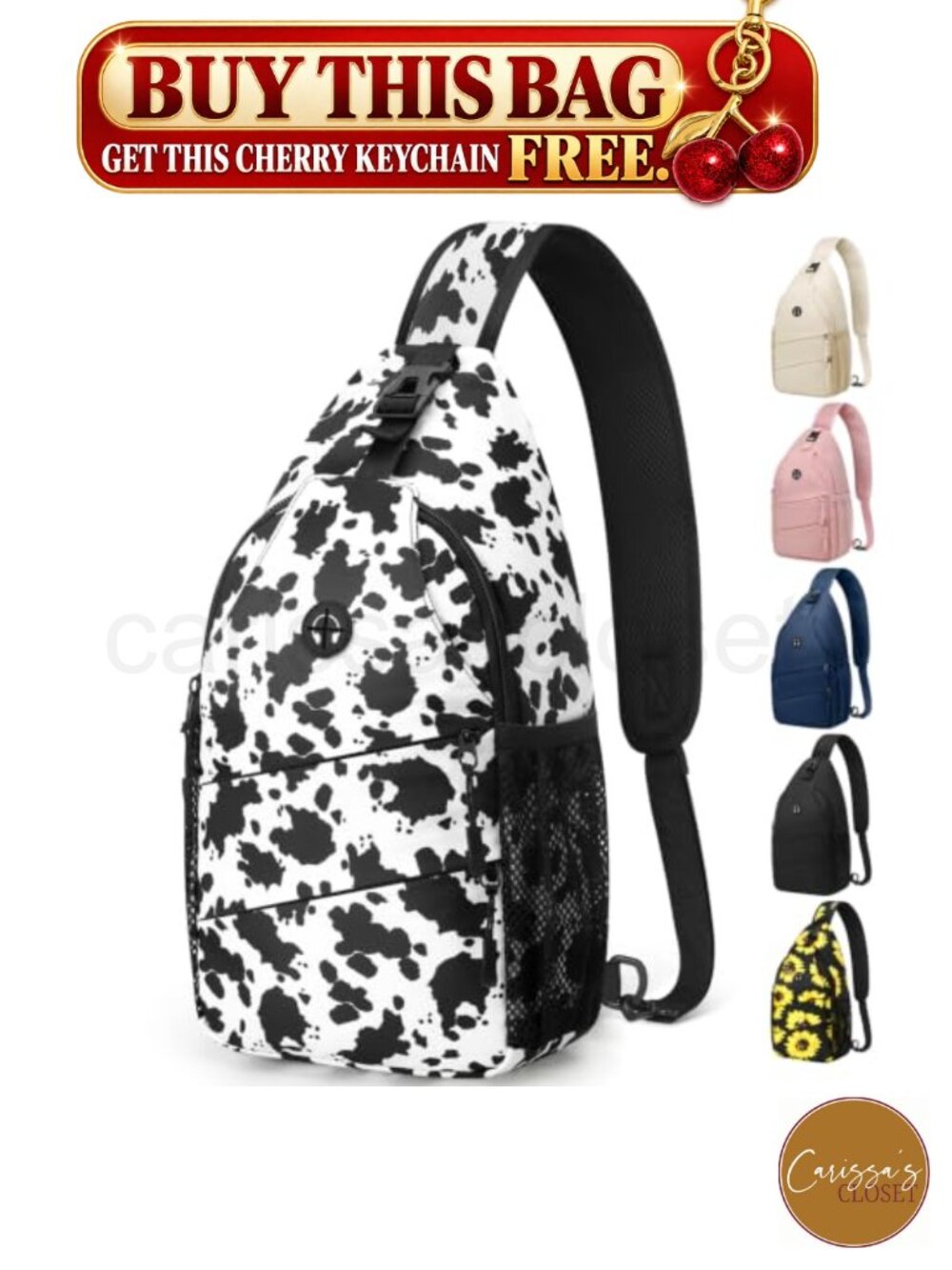 ✨Pritent Crossbody Sling Bag Backpack Convertible Strap Waterproof Nylon